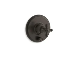 Rite-Temp® valve trim with push-button diverter and cross handle