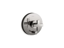 Rite-Temp® valve trim with push-button diverter and cross handle