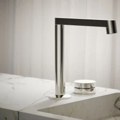 Rocker bathroom sink faucet handle
