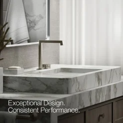 Rocker bathroom sink faucet handle
