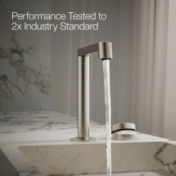 Rocker bathroom sink faucet handle