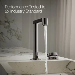 Rocker bathroom sink faucet handle
