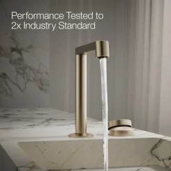 Rocker bathroom sink faucet handle
