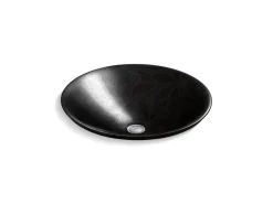 17-1/2" round drop-in bathroom sink, no overflow