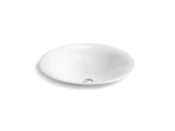 17-1/2" round drop-in bathroom sink, no overflow