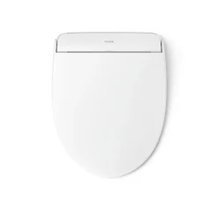 Round-front bidet toilet seat with remote control