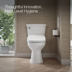 Round-front bidet toilet seat with remote control