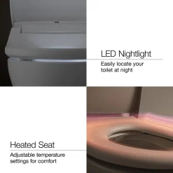 Round-front bidet toilet seat with remote control