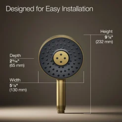 Round three-function handshower, 1.75 gpm
