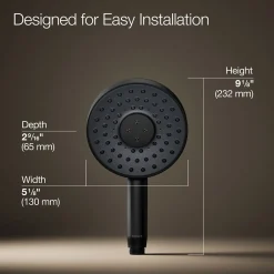 Round three-function handshower, 1.75 gpm