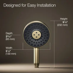 Round three-function handshower, 1.75 gpm