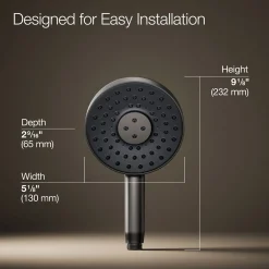 Round three-function handshower, 1.75 gpm