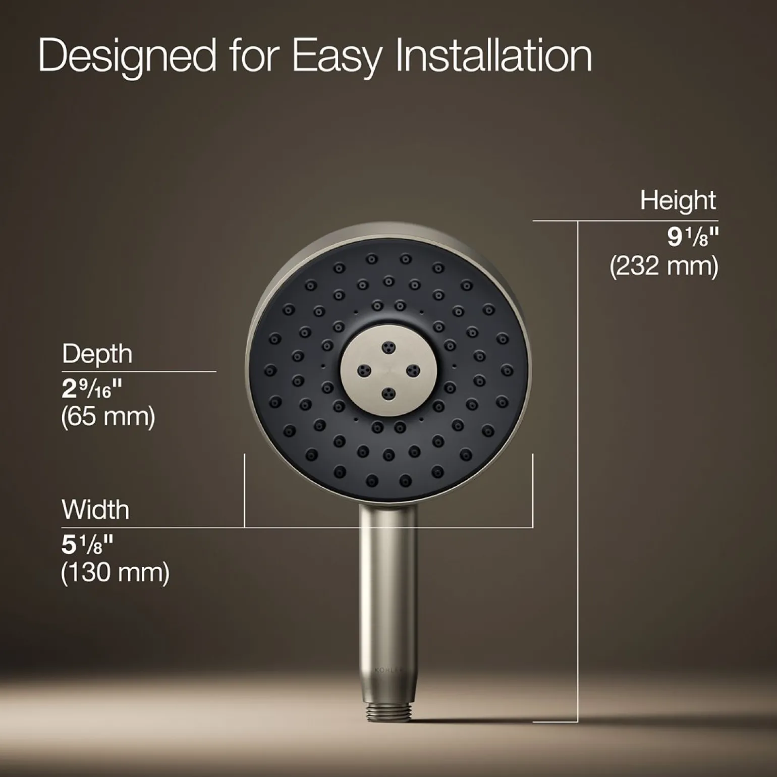 Round three-function handshower, 2.5 gpm