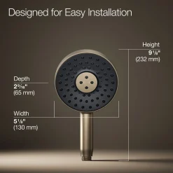 Round three-function handshower, 2.5 gpm