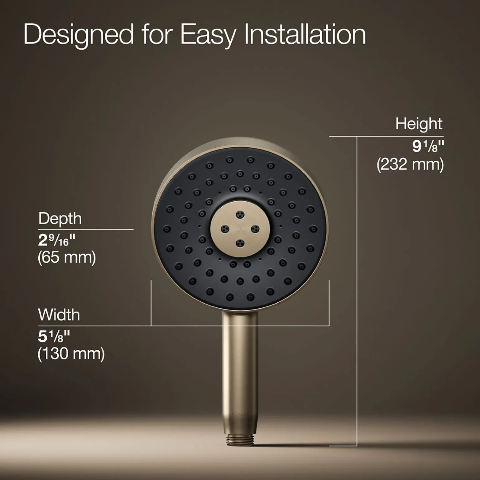 Round three-function handshower, 2.5 gpm