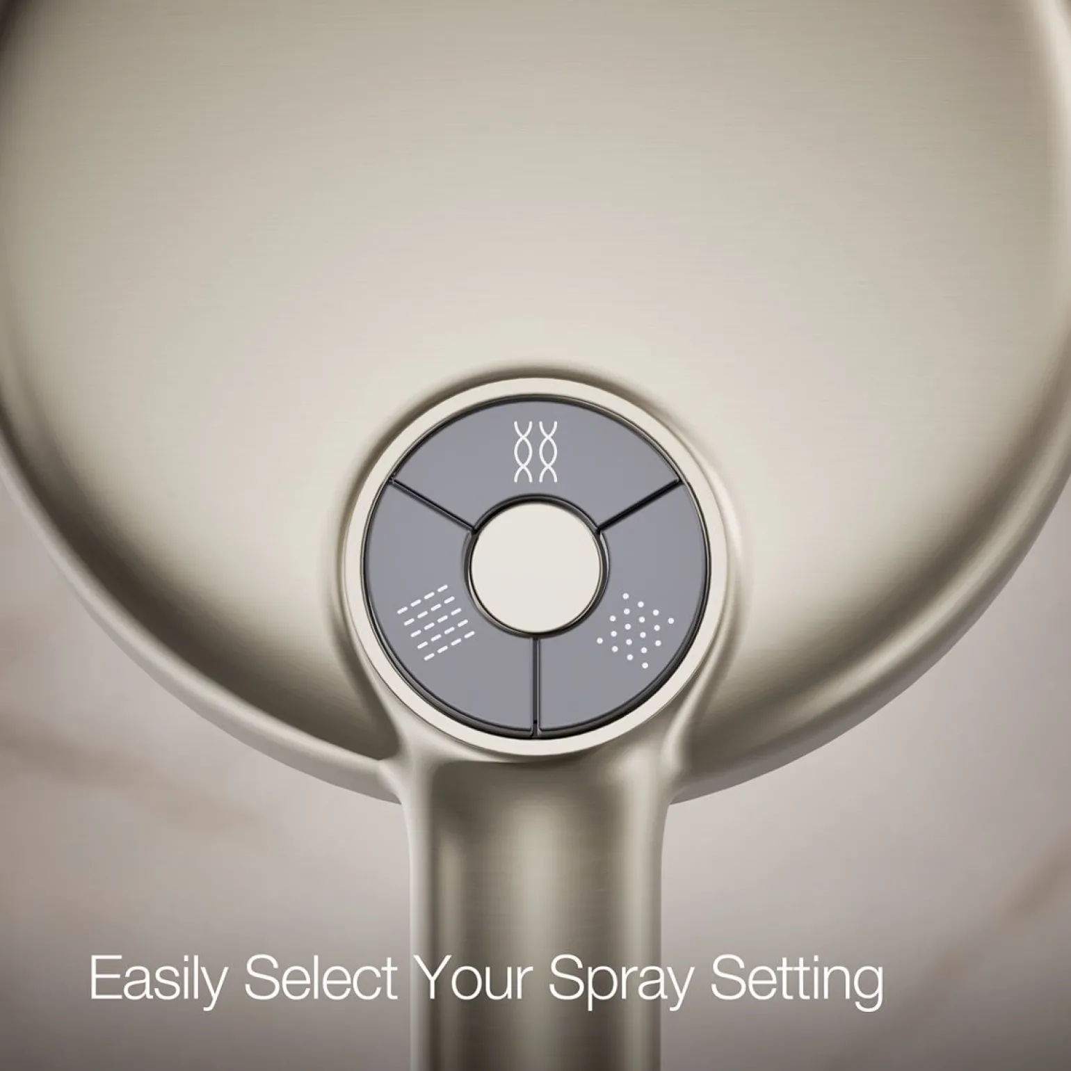 Round three-function handshower, 2.5 gpm
