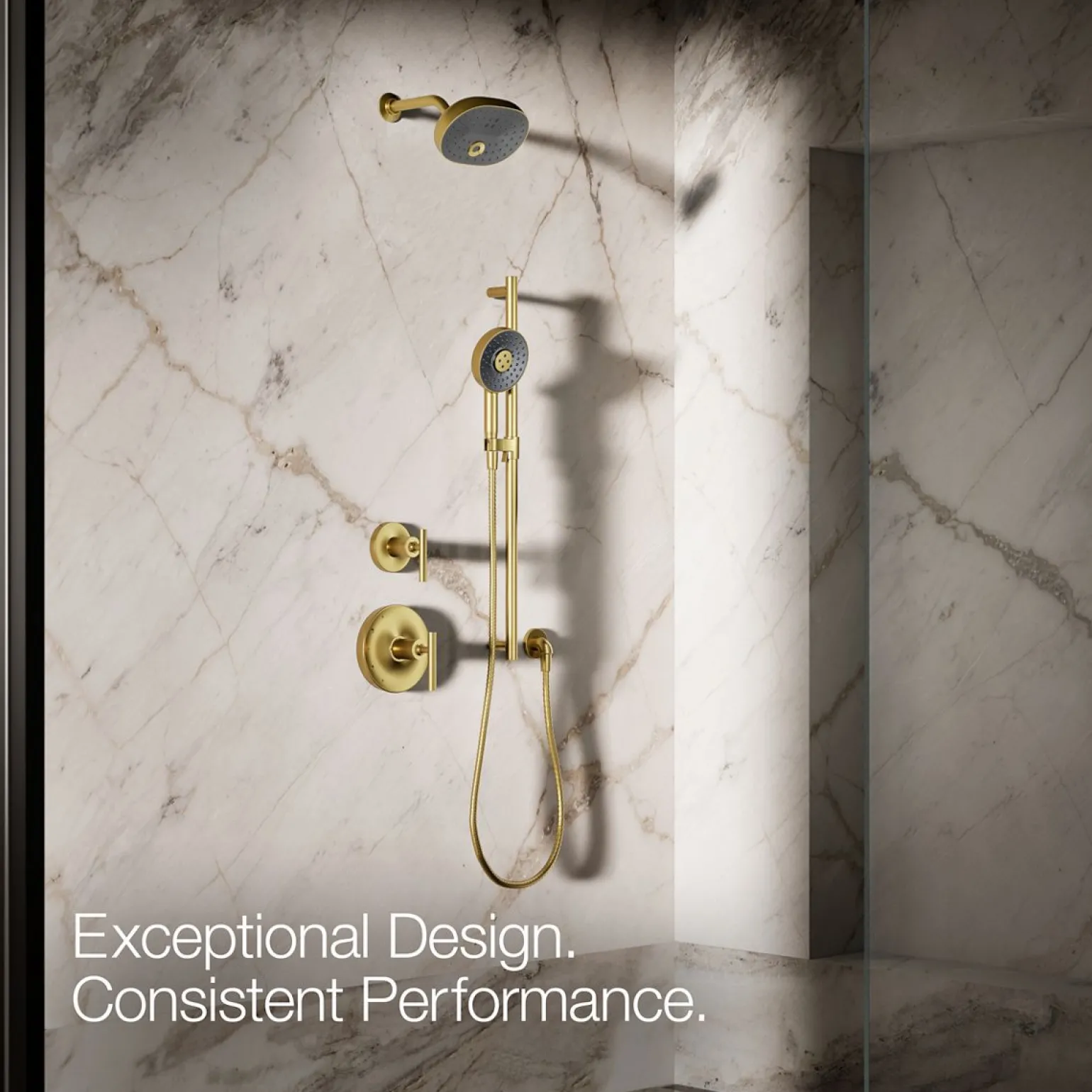 Round three-function handshower, 2.5 gpm