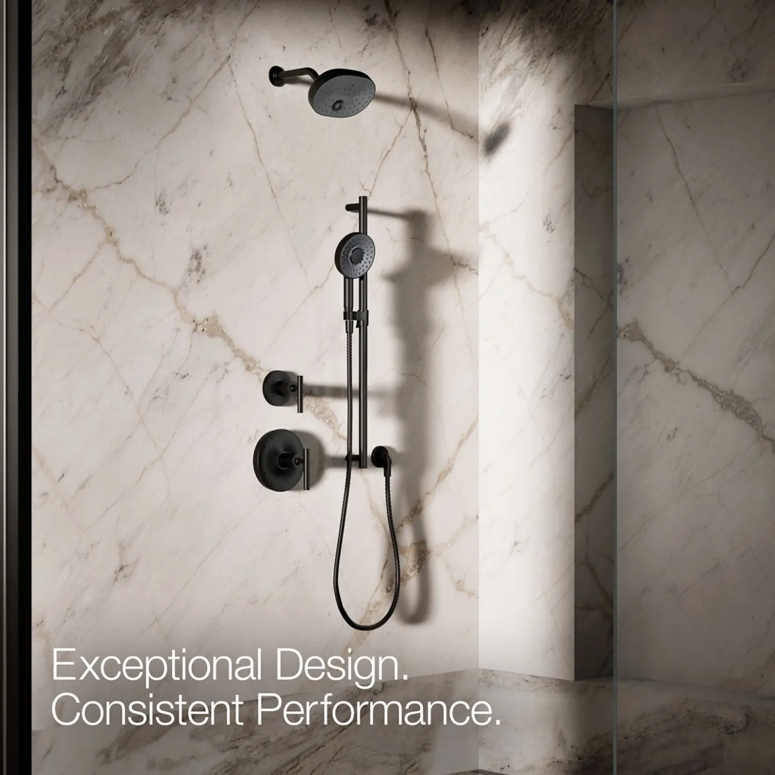 Round three-function handshower, 2.5 gpm