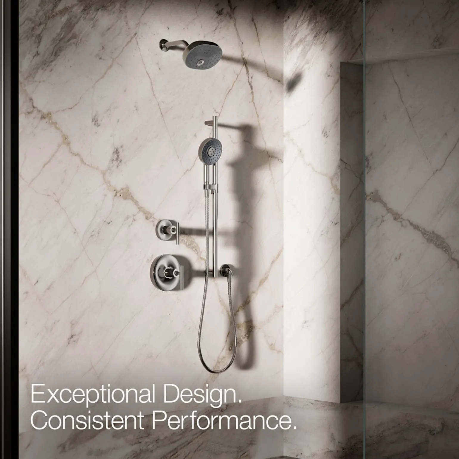 Round three-function handshower, 2.5 gpm