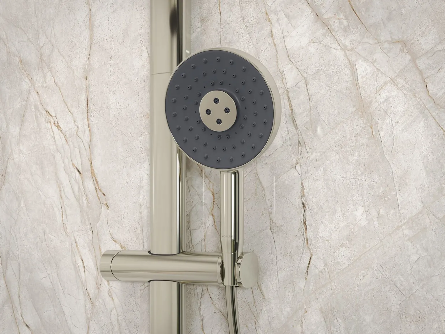 Round three-function handshower, 2.5 gpm