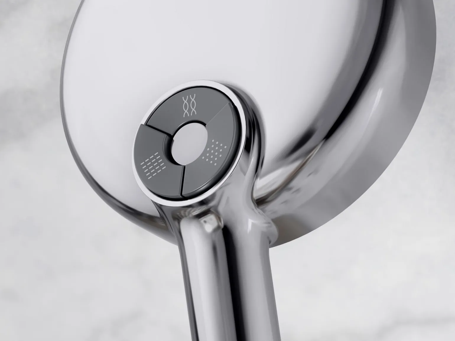 Round three-function handshower, 2.5 gpm