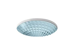 16" round undermount bathroom sink, no overflow