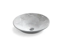 16-1/4" round vessel bathroom sink, no overflow