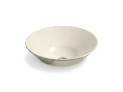 16-1/4" round vessel bathroom sink, no overflow