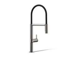 Semi-professional kitchen sink faucet with two-function sprayhead
