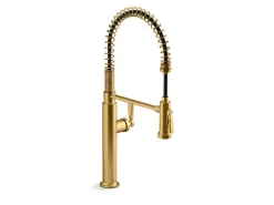 Semi-professional kitchen sink faucet with two-function sprayhead