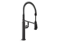 Semi-professional kitchen sink faucet with two-function sprayhead