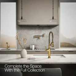 Semi-professional kitchen sink faucet with three-function sprayhead