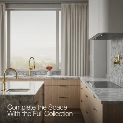 Semi-professional kitchen sink faucet with three-function sprayhead