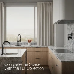 Semi-professional kitchen sink faucet with three-function sprayhead