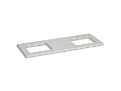 Silestone® 61" quartz vanity top with two rectangular cutouts