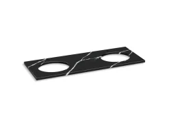 Silestone® quartz 61" vanity top with double oval cutouts