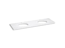 Silestone® 73" quartz vanity top with two oval cutouts