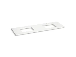 Silestone® 73" quartz vanity top with two rectangular cutouts