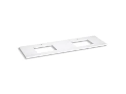Silestone® 73" quartz vanity top with two rectangular cutouts