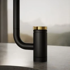 Single-handle bar sink faucet with two-function extended-reach spout