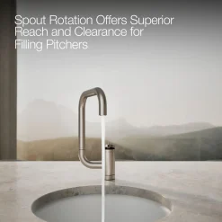 Single-handle bar sink faucet with two-function extended-reach spout