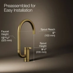 Single-handle bar sink faucet with two-function extended-reach spout