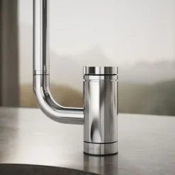 Single-handle bar sink faucet with two-function extended-reach spout