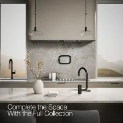 Single-handle bar sink faucet with two-function extended-reach spout