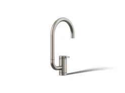 Single-handle bar sink faucet with two-function extended-reach spout