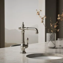 Single-handle bar sink faucet