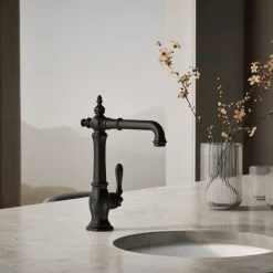 Single-handle bar sink faucet