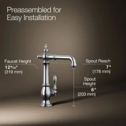Single-handle bar sink faucet