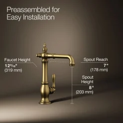 Single-handle bar sink faucet