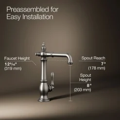 Single-handle bar sink faucet